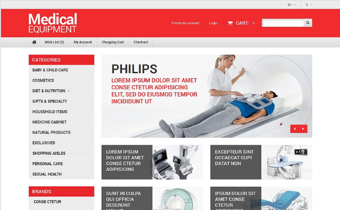 Medical Equipment Responsive OpenCart Template