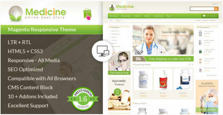 Medicine: PrestaShop Healthcare Themes