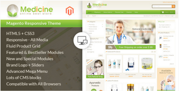 Medicine - Responsive Magento Theme