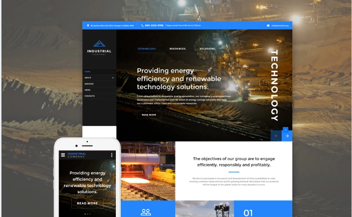 Mining Company Responsive Website Template