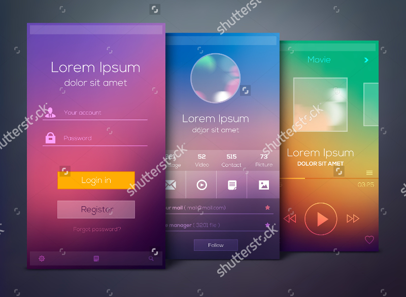 Mobile Application Screen Mockup