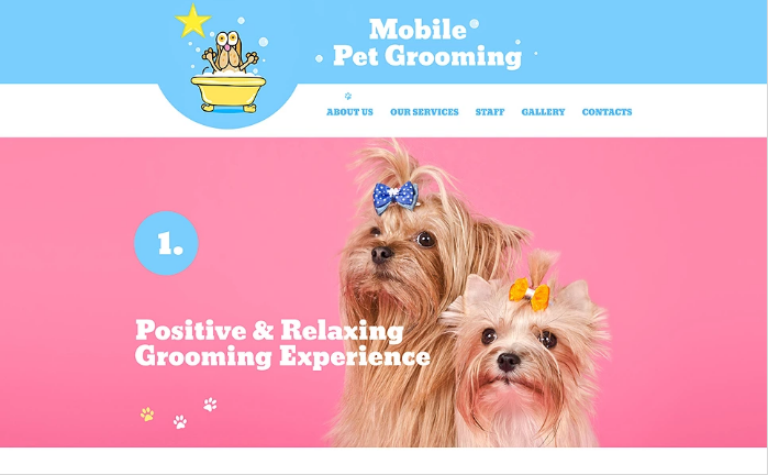 Mobile Pet Grooming Website Template