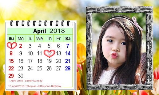 Modern Calendar 2018 Photo Frame