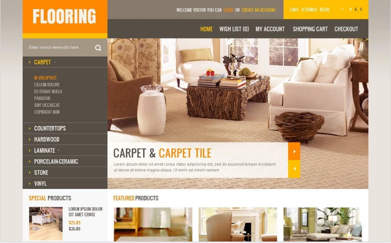 Modern Flooring OpenCart Template