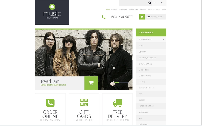 Music Store Responsive OpenCart Template