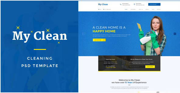 MyClean : Cleaning Company PSD Template