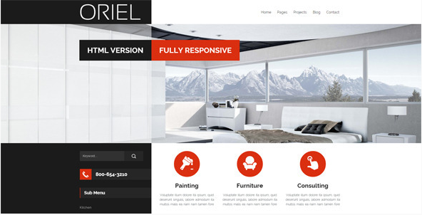 ORIEL - Responsive Interior Design HTML5 Template