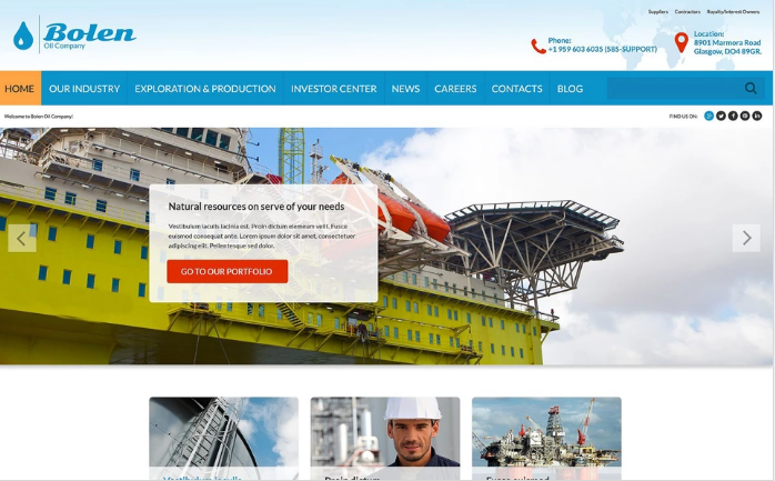Oil Company Website Template