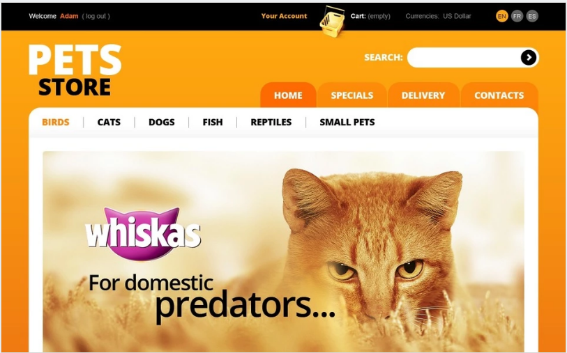 Orange Pets Store: Animals Pets PrestaShop Themes