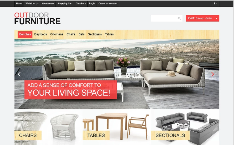 Outdoor Furniture OpenCart Template