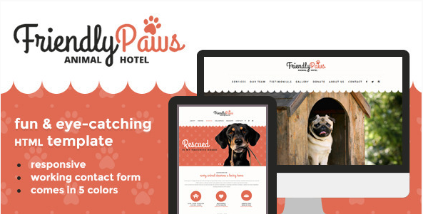 Paws: Animals HTML Website Templates