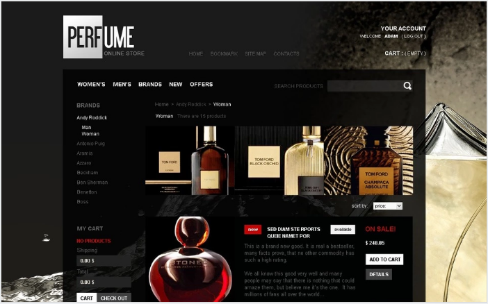 Perfume online shop PrestaShop Theme