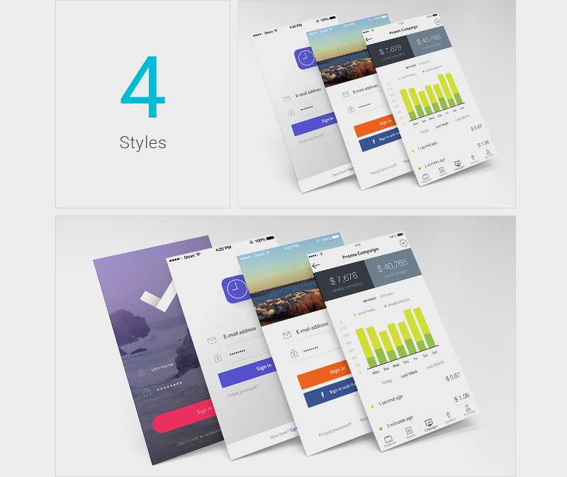 Perspective Screens Mockup Free PSD