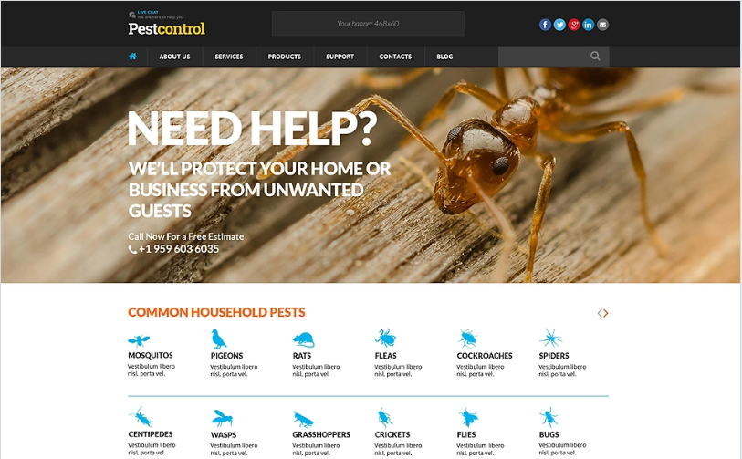 Pest Control Responsive Website Template