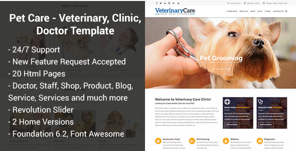 Pet Care: Animals HTML Website Templates