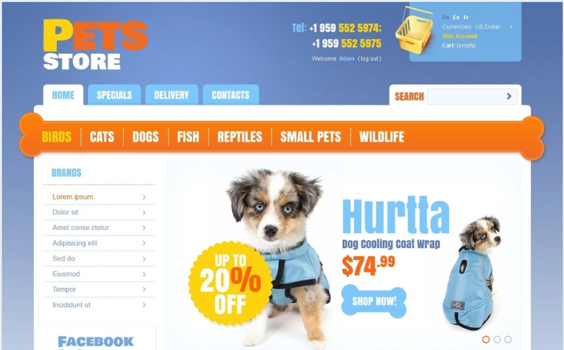 Pets' Store PrestaShop Theme