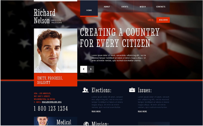  Political Candidate Responsive Website Template
