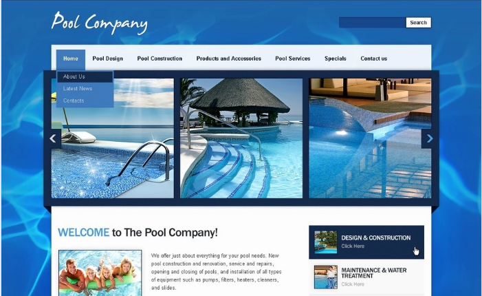 Pool Cleaning PSD Template