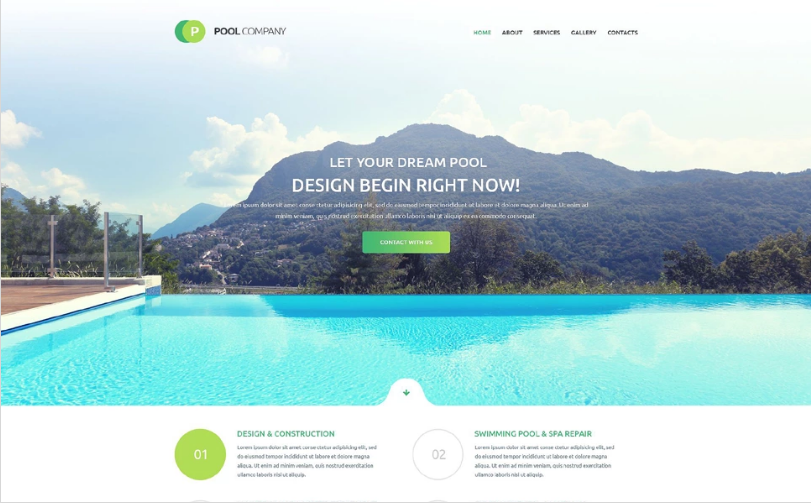 Pool Cleaning Responsive Website Template