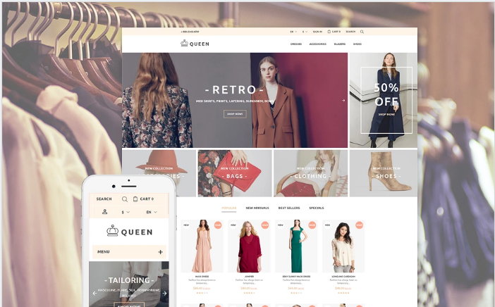 Queen - Womens Clothes PrestaShop Theme