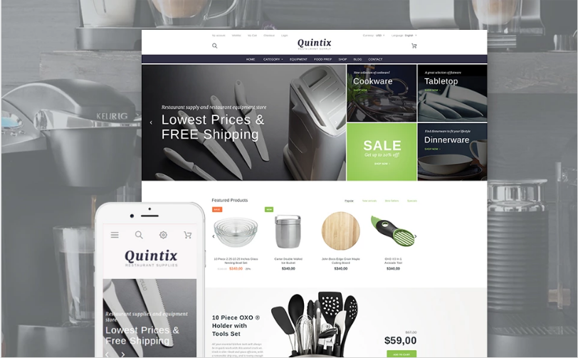 Quintix - Restaurant Supplies PrestaShop Theme