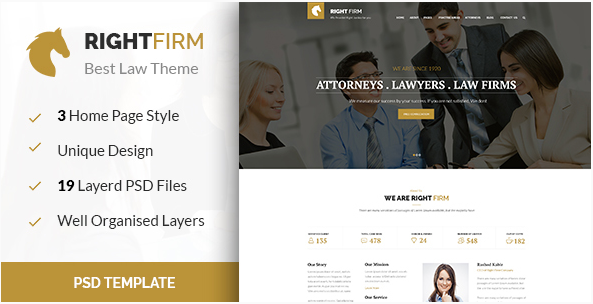 RIGHTFIRM - Law & Business PSD Template