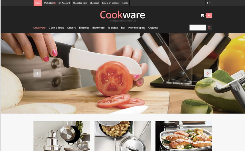 Responsive Cookware Store OpenCart Template