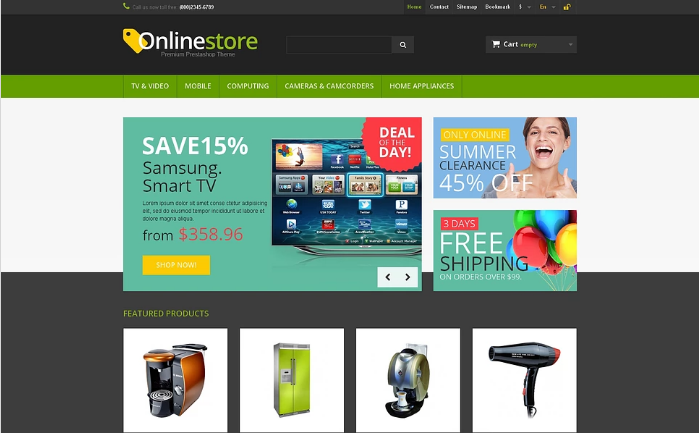 Responsive Online Store PrestaShop Theme