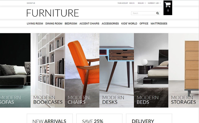 Selling Furniture Online PrestaShop Theme