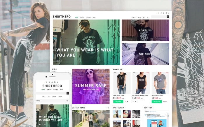 ShirtHero - T-shirt PrestaShop Theme