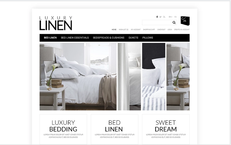 Soft, Luxury Linen OpenCart Template