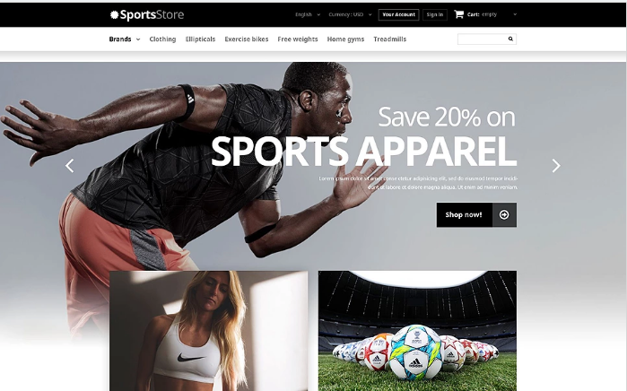 Sports Clothes Equipment PrestaShop Theme