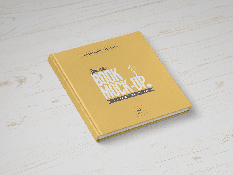 Square Book Mockup Design