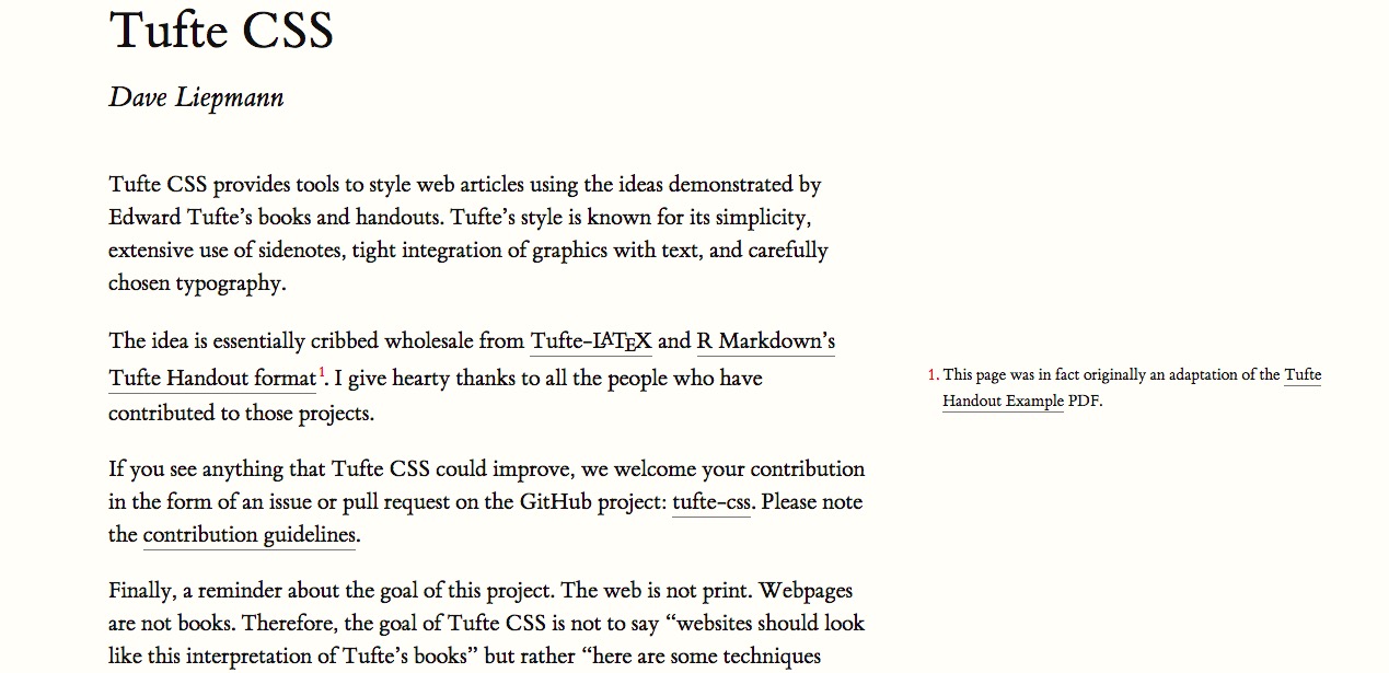 TUFTE CSS: Utility Tools For Designers And Developers