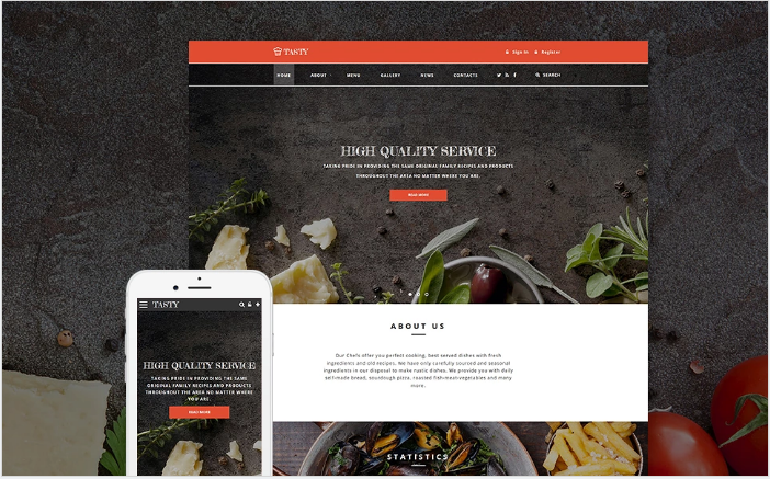 Tasty - Cafe and Restaurant Website Template