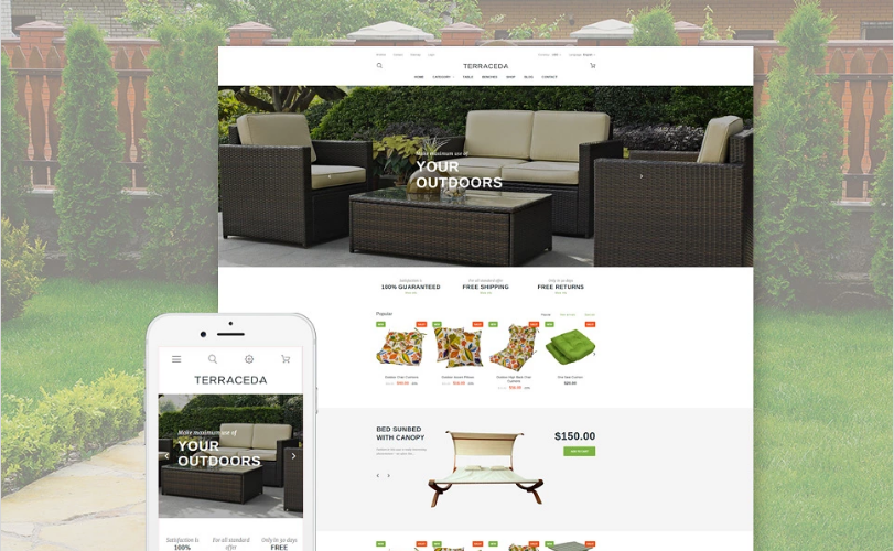 Terraceda - Outdoor Furniture PrestaShop Theme