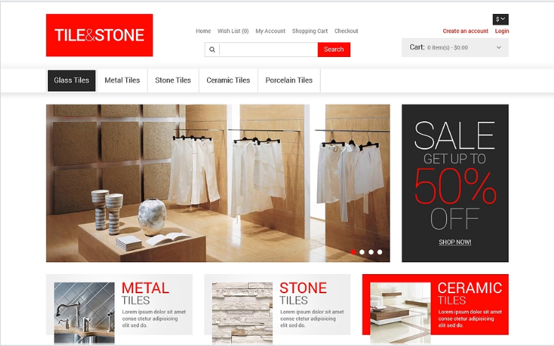 Tile & Stone OpenCart Template