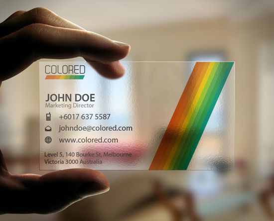 Transparent Colored Business Card