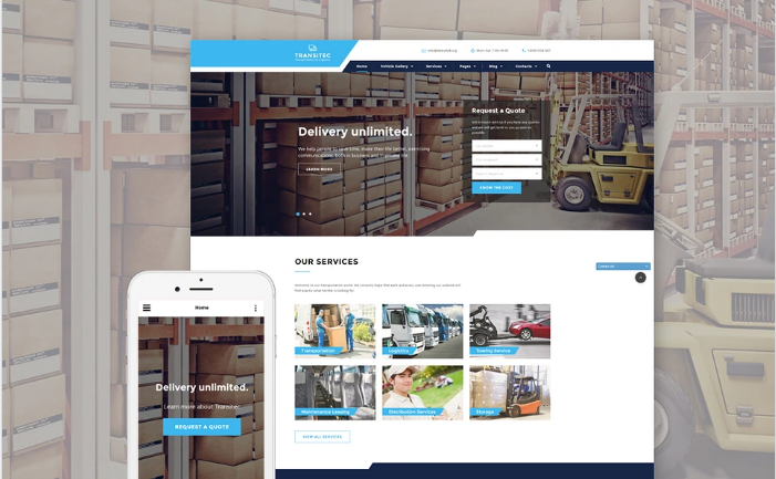 Transportation Responsive Website Template