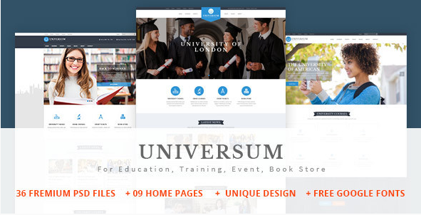UNIVERSUM - Education, Event and Course PSD Template