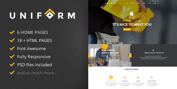 Uniform - Building & Construction HTML Template