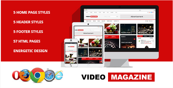 Video Magazine - HTML Magazine Template