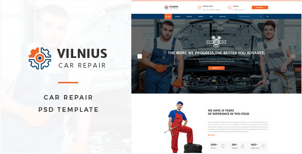 Vilnius Car Repair PSD Template