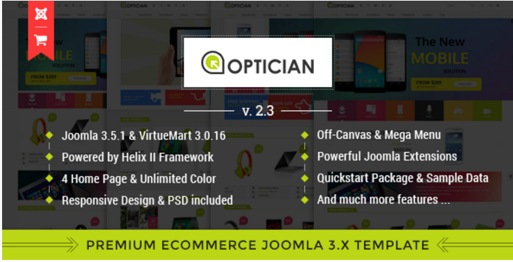 Vina Optician - Premium eCommerce Joomla Template