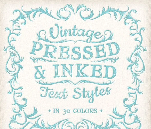 Vintage Pressed and Inked Text Styles