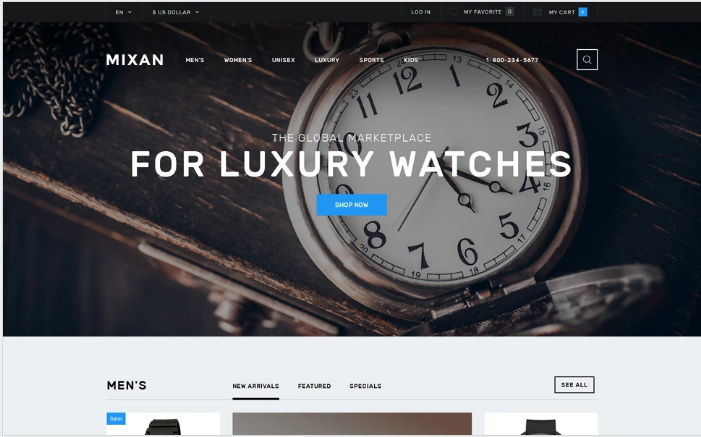 Watches Shop: Shopping OpenCart Themes