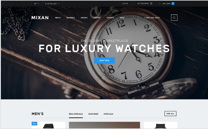 Watches Shop OpenCart Template