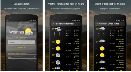 Weather US 16 days forecast