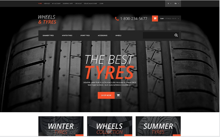 Wheels & Tires Responsive OpenCart Template