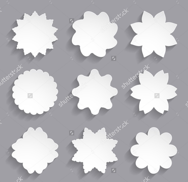 White Paper Flower Shapes